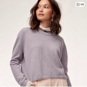 Aritzia Wilfred Aubri sweater, Alpaca yarn Soft Lilac Crew Neck size Medium